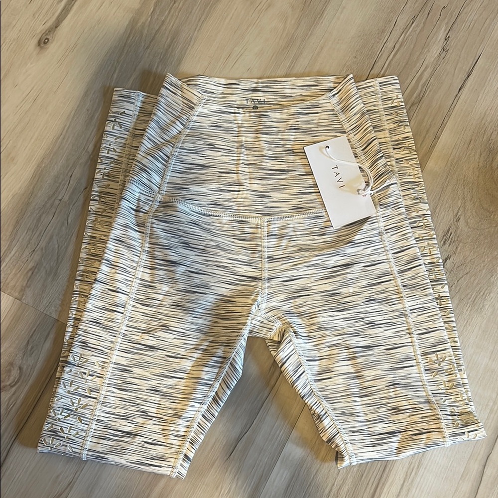 Tavi leggings Gray and Cream Leggings with Modern Pattern